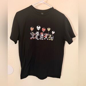 Gildan Black womens T-Shirt with Disney Halloween Characters